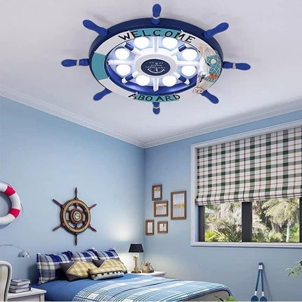 Plafoniera a led a forma di timone 40 watt lampadario decorativo tre colorazione di luce fredda calda e naturale - enzoled