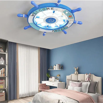 Plafoniera a led a forma di timone 40 watt lampadario decorativo tre colorazione di luce fredda calda e naturale - enzoled