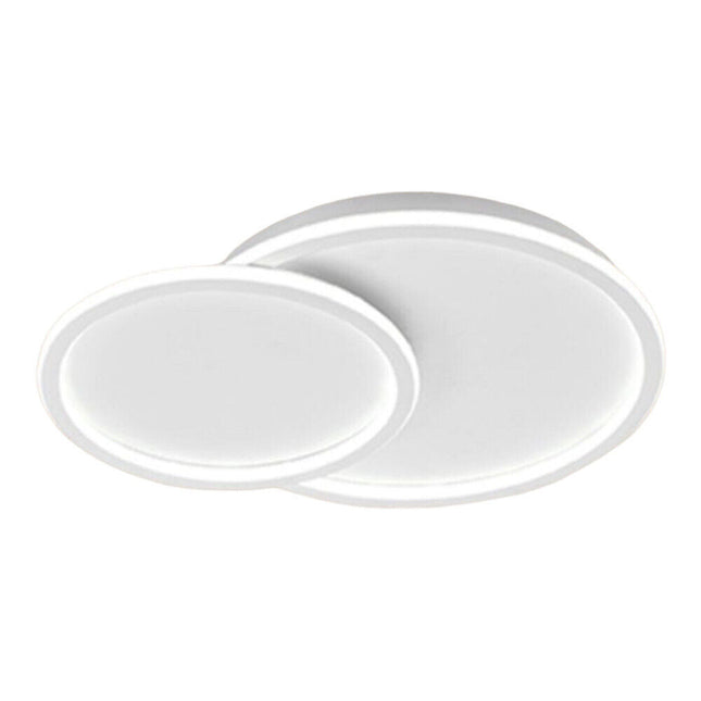 Plafoniera a led due cerchi cct a tripla colorazione di luce fredda calda naturale  45 watt lampada da soffitto - enzoled