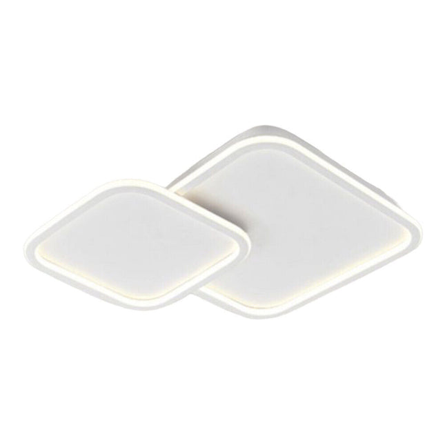 Plafoniera a led due rombi a cct tripla colorazione di luce fredda calda naturale  60 watt lampada da soffitto - enzoled