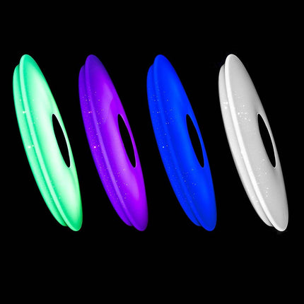 Plafoniera a led rgb dimmerabile con cassa bluetooh 65 watt effetto cielo stellato con telecomando - enzoled