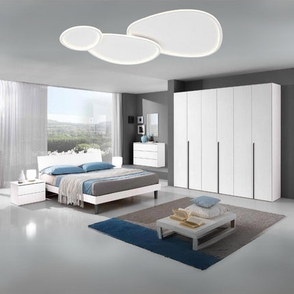 Plafoniera a led tre ovali a tripla colorazione di luce fredda calda naturale 100 watt lampada da soffitto - enzoled