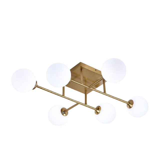 Plafoniera da soffitto bronzo lampada minimal struttura in metallo con sei sfere attacco G9 - enzoled