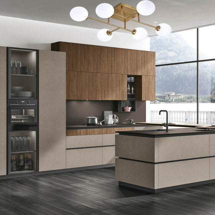Plafoniera da soffitto bronzo lampada minimal struttura in metallo con sei sfere attacco G9 - enzoled