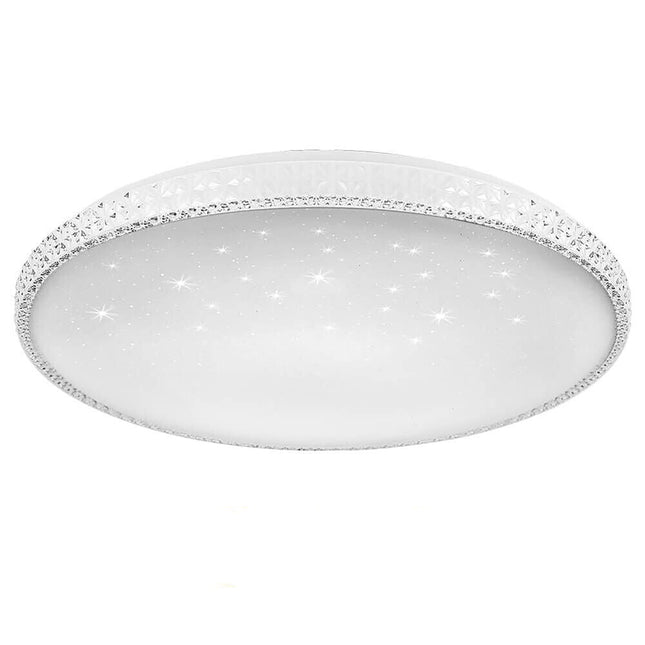 Plafoniera moderna dimmerabile a led 60 watt lampada da soffitto con cristalli in acrilico a tripla colorazione di luce fredda naturale e calda - enzoled