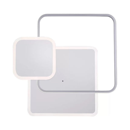 Plafoniera quadrata a led a tripla colorazione di luce 48 watt ultra moderno di colore bianco - enzoled