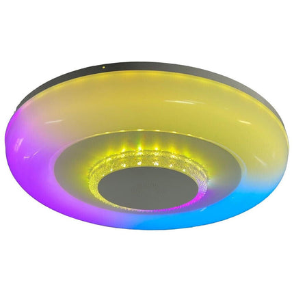 Plafoniera rgb 72 watt cassa bluetooth diffusore opaco luce bianca calda naturale con telecomando dimmerabile APP - enzoled