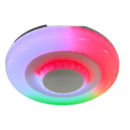 Plafoniera rgb 72 watt cassa bluetooth diffusore opaco luce bianca calda naturale con telecomando dimmerabile APP - enzoled