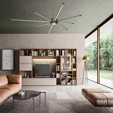 Lampadario da soffitto a led 43 watt plafoniera lampada moderna nero luce 6500k 3000k 4000k - enzoled