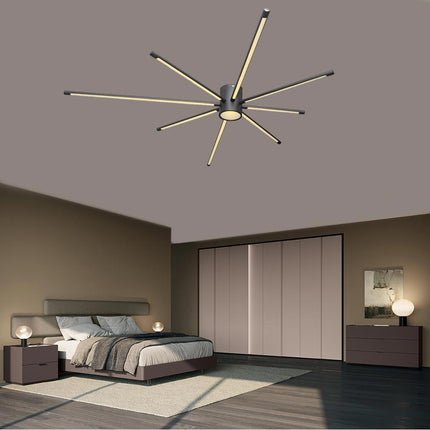 Lampadario da soffitto a led 43 watt plafoniera lampada moderna nero luce 6500k 3000k 4000k - enzoled