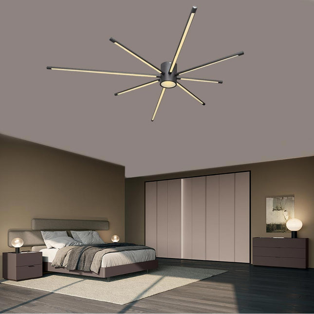 Lampadario da soffitto a led 43 watt plafoniera lampada moderna nero luce 6500k 3000k 4000k - enzoled