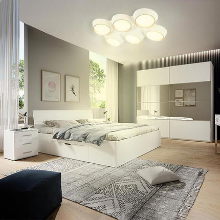 Plafoniera a led 120 watt lampadario da soffitto 6 cerchi irregolari a e oro luce fredda 6500k calda 3000k naturale 4000k - enzoled
