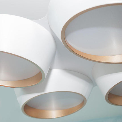 Plafoniera a led 120 watt lampadario da soffitto 6 cerchi irregolari a e oro luce fredda 6500k calda 3000k naturale 4000k - enzoled