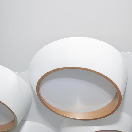 Plafoniera a led 120 watt lampadario da soffitto 6 cerchi irregolari a e oro luce fredda 6500k calda 3000k naturale 4000k - enzoled