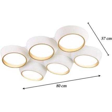 Plafoniera a led 120 watt lampadario da soffitto 6 cerchi irregolari a e oro luce fredda 6500k calda 3000k naturale 4000k - enzoled