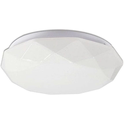 Plafoniera da soffitto moderna 18 watt bianca con scocca lavorata e punti trasparenti luce naturale 4000k  bianca fredda 6500k e calda 3000k - enzoled