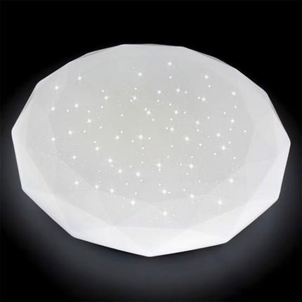 Plafoniera da soffitto moderna 18 watt bianca con scocca lavorata e punti trasparenti luce naturale 4000k  bianca fredda 6500k e calda 3000k - enzoled