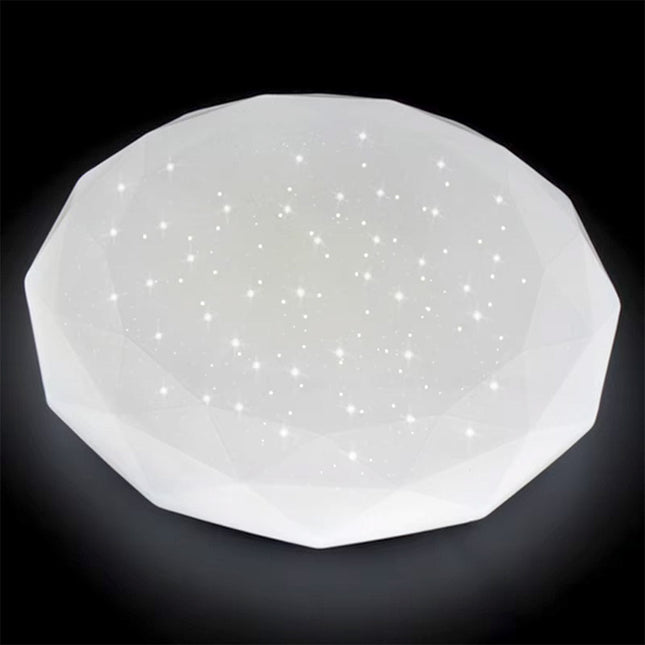 Plafoniera da soffitto moderna 18 watt bianca con scocca lavorata e punti trasparenti luce naturale 4000k  bianca fredda 6500k e calda 3000k - enzoled