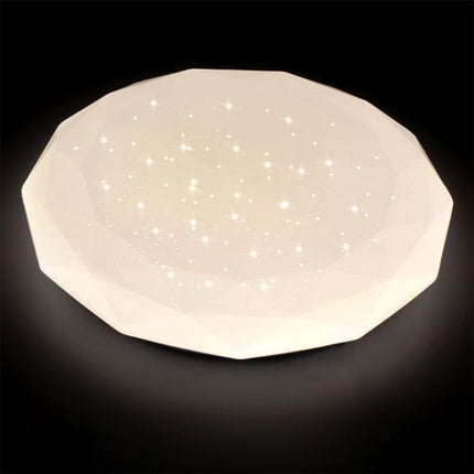 Plafoniera da soffitto moderna 24 watt bianca con scocca lavorata e punti trasparenti luce naturale 4000k  bianca fredda 6500k e calda 3000k - enzoled