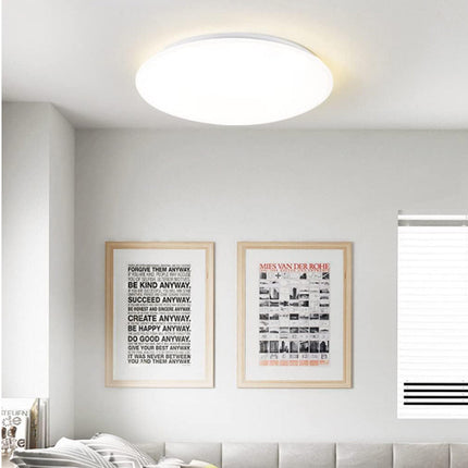 Plafoniera led da soffitto tonda 36 watt bianca con scocca liscia luce fredda 6500k naturale 4000k e calda 3000k - enzoled