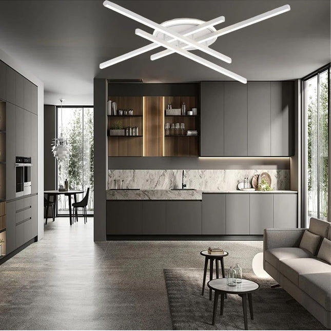 Plafoniera moderna a led 45 watt lampada bianca da soffitto lampadario in metallo luce fredda 6500k naturale 4000k calda 3000k - enzoled