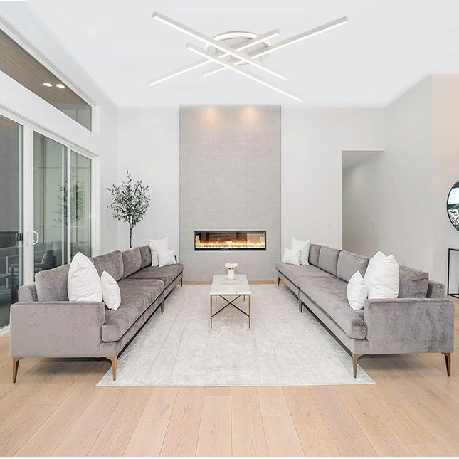 Plafoniera moderna a led 45 watt lampada bianca da soffitto lampadario in metallo luce fredda 6500k naturale 4000k calda 3000k - enzoled