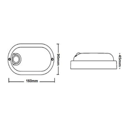 Plafoniera a led per esterno con sensore di movimento 9 watt 6500k tonda o ovale IP56 - enzoled