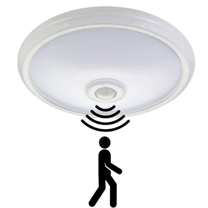 Plafoniera da soffitto con sensore di movimento led 15 watt luce bianca fredda 6500k accensione on off automatica risparmio energetico - enzoled