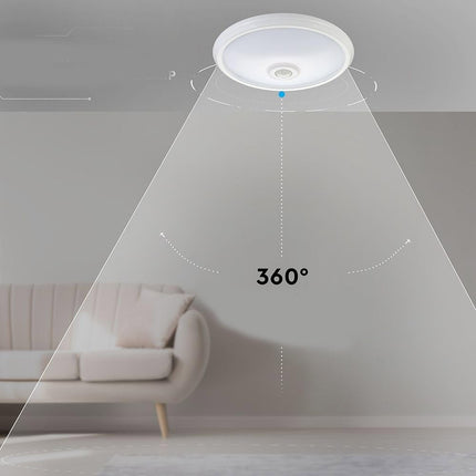 Plafoniera da soffitto con sensore di movimento led 15 watt luce bianca fredda 6500k accensione on off automatica risparmio energetico - enzoled