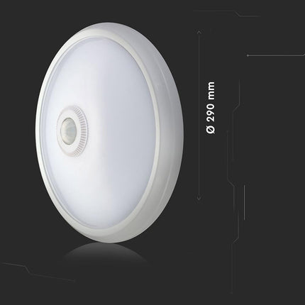 Plafoniera da soffitto con sensore di movimento led 15 watt luce bianca fredda 6500k accensione on off automatica risparmio energetico - enzoled