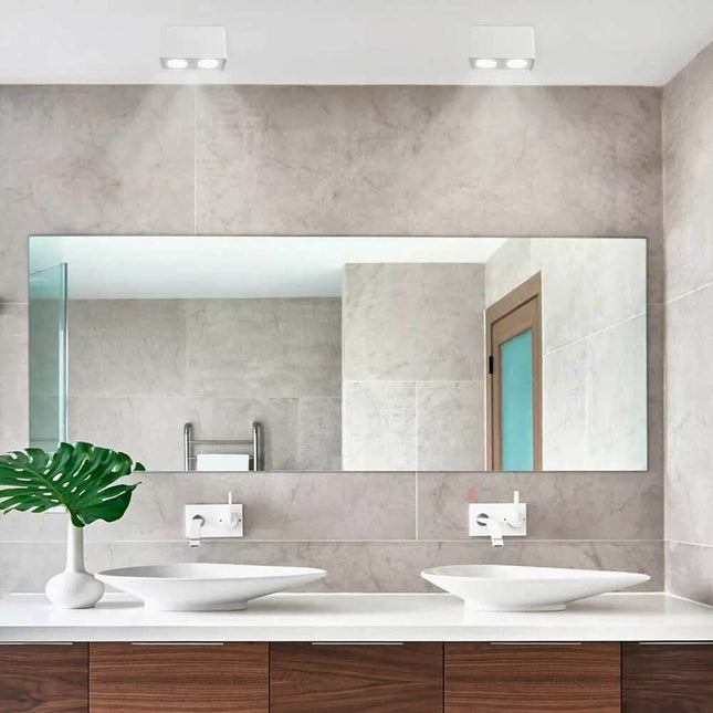 Portafaretto doppio orientabile per montaggio esterno mini plafoniera applique da soffitto per faretto cucina soggiorno - enzoled