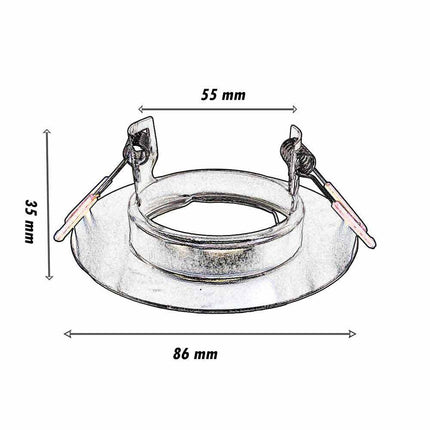 Porta faretto ad incasso fisso per cantrosoffitto supporto tondo per faretti lampada in alluminio - enzoled