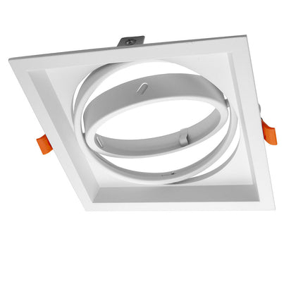 Portafaretto incasso per faretto AR111 rettangolare orientabile supporto faretti a 1 2 3 diffusori bianco o nero - enzoled
