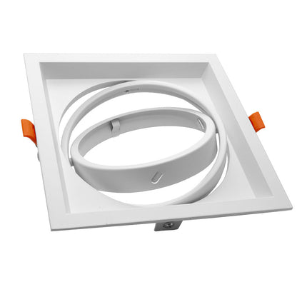 Portafaretto incasso per faretto AR111 rettangolare orientabile supporto faretti a 1 2 3 diffusori bianco o nero - enzoled