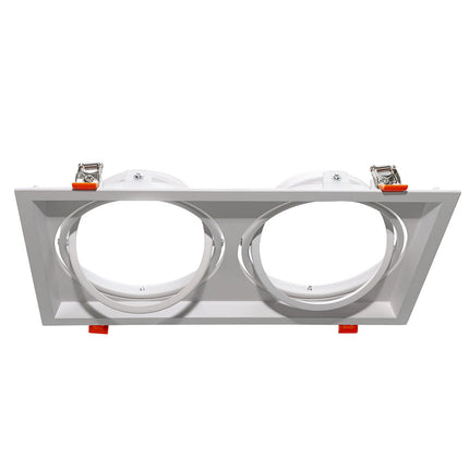 Portafaretto incasso per faretto AR111 rettangolare orientabile supporto faretti a 1 2 3 diffusori bianco o nero - enzoled