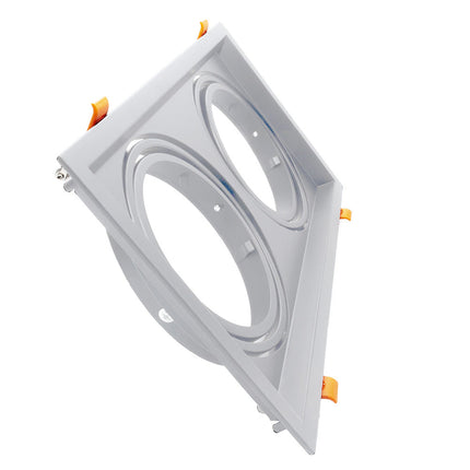 Portafaretto incasso per faretto AR111 rettangolare orientabile supporto faretti a 1 2 3 diffusori bianco o nero - enzoled