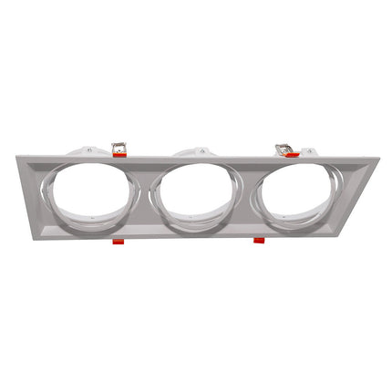 Portafaretto incasso per faretto AR111 rettangolare orientabile supporto faretti a 1 2 3 diffusori bianco o nero - enzoled
