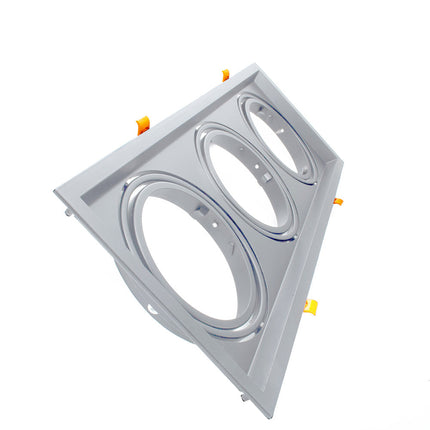 Portafaretto incasso per faretto AR111 rettangolare orientabile supporto faretti a 1 2 3 diffusori bianco o nero - enzoled
