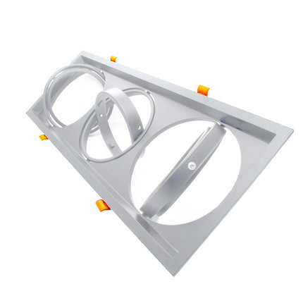 Portafaretto incasso per faretto AR111 rettangolare orientabile supporto faretti a 1 2 3 diffusori bianco o nero - enzoled