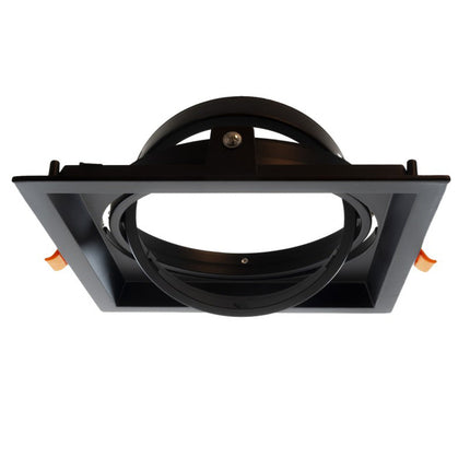 Portafaretto incasso per faretto AR111 rettangolare orientabile supporto faretti a 1 2 3 diffusori bianco o nero - enzoled