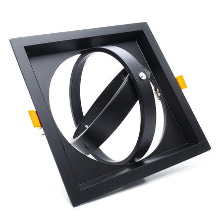 Portafaretto incasso per faretto AR111 rettangolare orientabile supporto faretti a 1 2 3 diffusori bianco o nero - enzoled