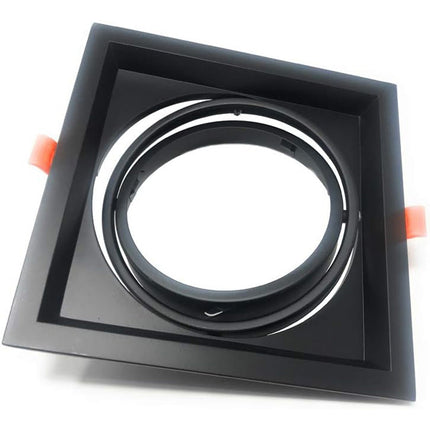 Portafaretto incasso per faretto AR111 rettangolare orientabile supporto faretti a 1 2 3 diffusori bianco o nero - enzoled