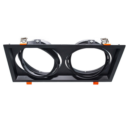 Portafaretto incasso per faretto AR111 rettangolare orientabile supporto faretti a 1 2 3 diffusori bianco o nero - enzoled