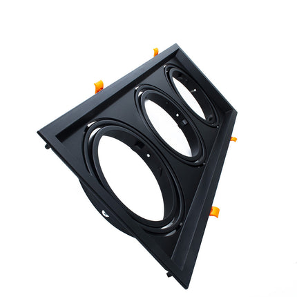 Portafaretto incasso per faretto AR111 rettangolare orientabile supporto faretti a 1 2 3 diffusori bianco o nero - enzoled