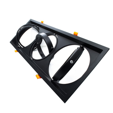 Portafaretto incasso per faretto AR111 rettangolare orientabile supporto faretti a 1 2 3 diffusori bianco o nero - enzoled