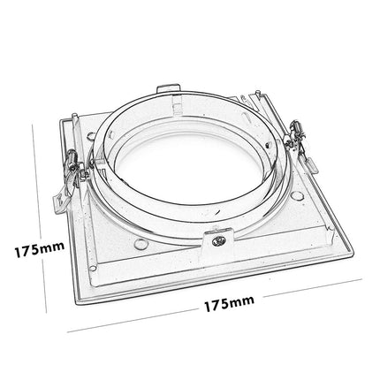 Portafaretto incasso per faretto AR111 rettangolare orientabile supporto faretti a 1 2 3 diffusori bianco o nero - enzoled