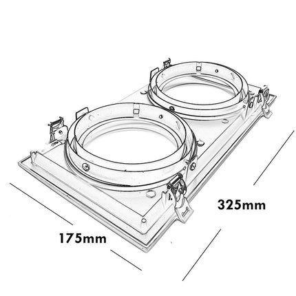 Portafaretto incasso per faretto AR111 rettangolare orientabile supporto faretti a 1 2 3 diffusori bianco o nero - enzoled