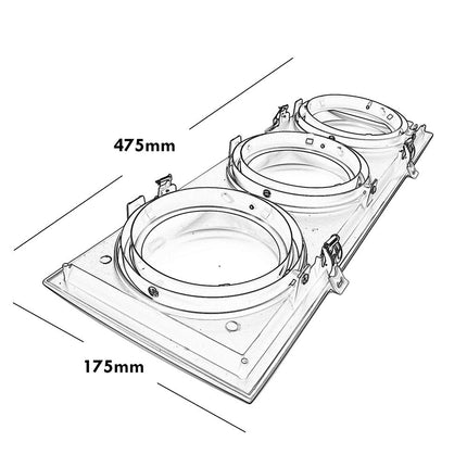 Portafaretto incasso per faretto AR111 rettangolare orientabile supporto faretti a 1 2 3 diffusori bianco o nero - enzoled