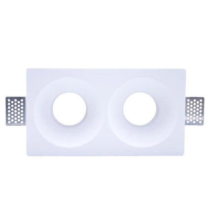 Portafaretto da incasso in gesso a scomparsa doppio diffusore rettangolare supporto per faretti gu10 e mr16 - enzoled