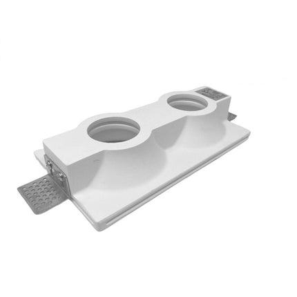 Portafaretto da incasso in gesso a scomparsa doppio diffusore rettangolare supporto per faretti gu10 e mr16 - enzoled
